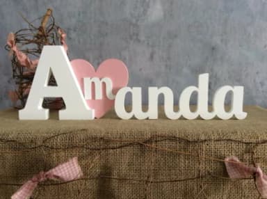 Letras Decorativas com Coroa e Coração