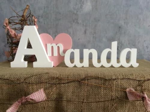 Letras Decorativas com Coroa e Coração