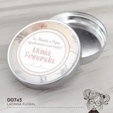 Latinha Adesivada Floral - 00745