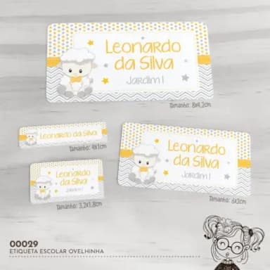 Etiqueta Escolar Ovelhinha - 00029