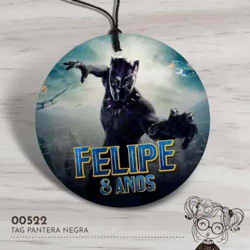 Tag Redonda Pantera Negra - 00522