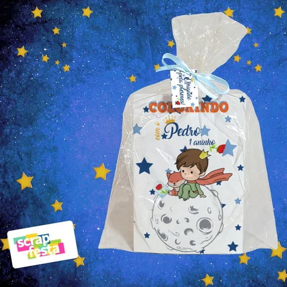 Revista Colorir+saquinho+fitinha+tag o Pequeno Príncipe Cute