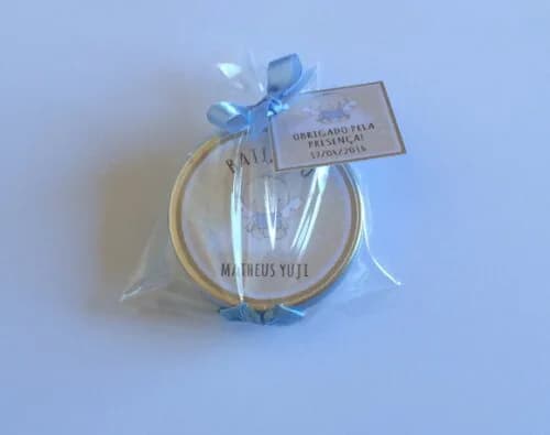 Lembrancinha Anjinho com Mini Terço Azul