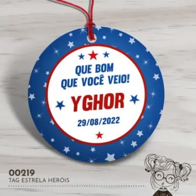 Tag Redonda Estrelas Heróis - 00219