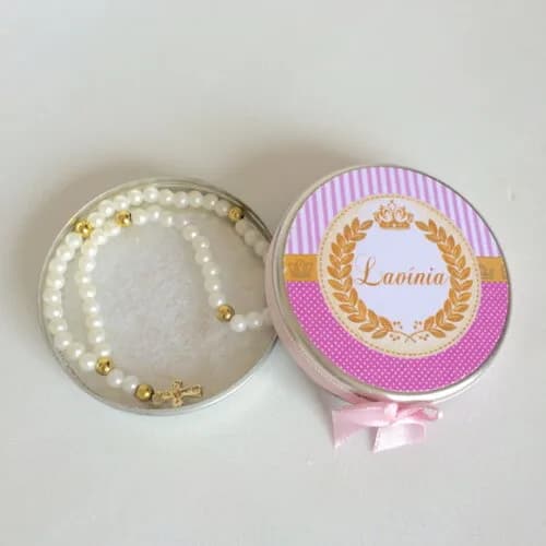 Latinhas Mint to be Princesa c/ Mini terço