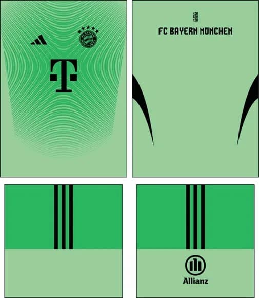 Arte Vetor Camisa Bayern München Goleiro 2025-2026