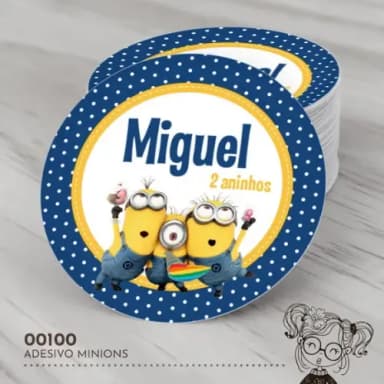 Adesivo Redondo Minions - 00100