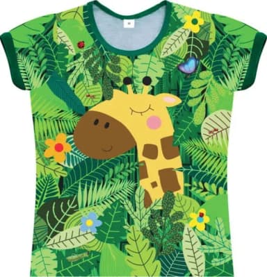 Baby Look Infantil Girafa na Floresta