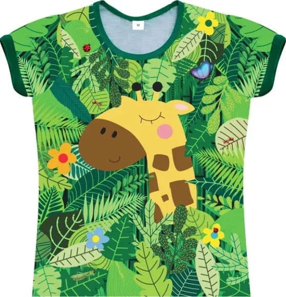 Baby Look Infantil Girafa na Floresta