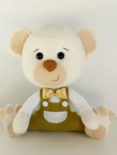 Combo Centro de Mesa Urso em Feltro 10 Pecas