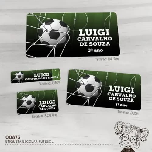 Etiqueta Escolar Futebol - 00873