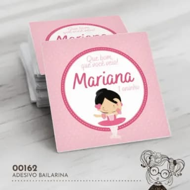 Adesivo Quadrado Bailarina - 00162