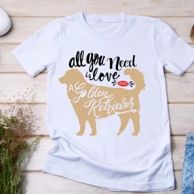 Camiseta All You Need Is Love Golden Retriever
