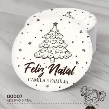 Adesivo Redondo Natal - 00007