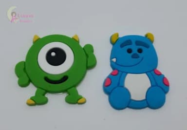 Apliques Personagens Monstros S.A de borracha - pct c/6 unid
