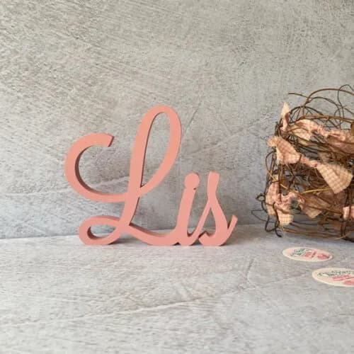 Linha Cursiva -letras Decorativas em mdf Quarto de Bebê
