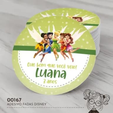 Adesivo Redondo Fadas Disney - 00167
