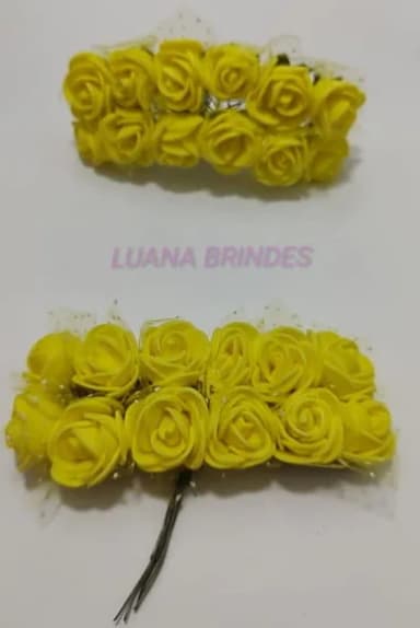 Buquês Flores de EVA Amarelo 2 Unidades com 12 Flores Cada