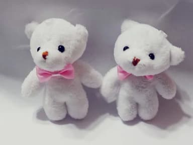 Kit com 2 Ursinhos Mini de Pelucia 8cm
