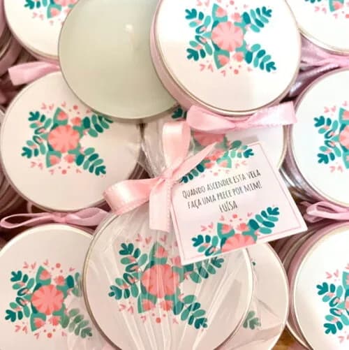 Lembrancinha Maternidade Vela floral