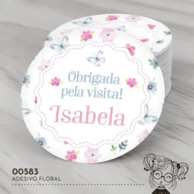 Adesivo Redondo Flores - 00583