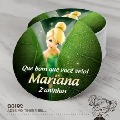 Adesivo Redondo Tinker Bell - 00192
