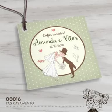 Tag Quadrada Casamento - 00016
