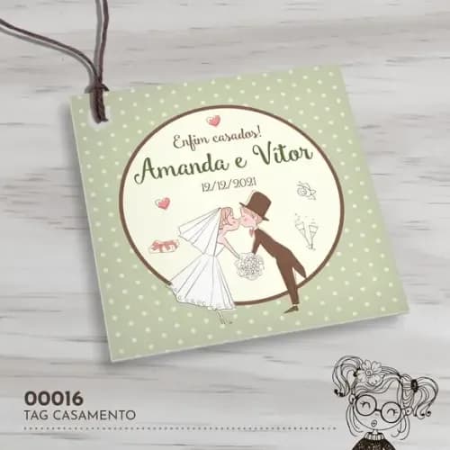 Tag Quadrada Casamento - 00016
