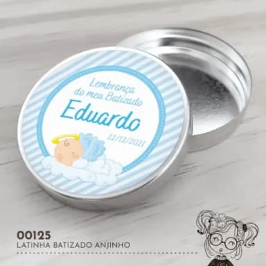 Latinha Adesivada Batizado Anjinho - 00125