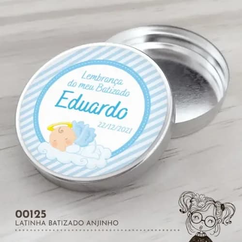 Latinha Adesivada Batizado Anjinho - 00125