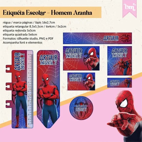 60 Etiquetas Homem Aranha