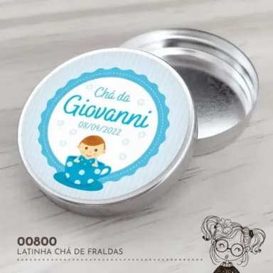 Latinha Adesivada Chá de Fraldas - 00800