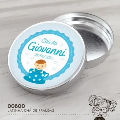 Latinha Adesivada Chá de Fraldas - 00800