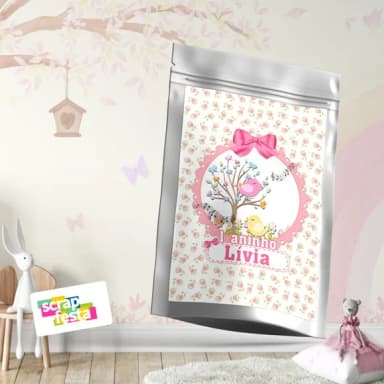 Saquinho Metalizado 14x20 Personalizado Jardim Encantado