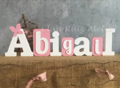 Letras de mdf -nomes Blocos Borboleta