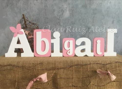 Letras de mdf -nomes Blocos Borboleta