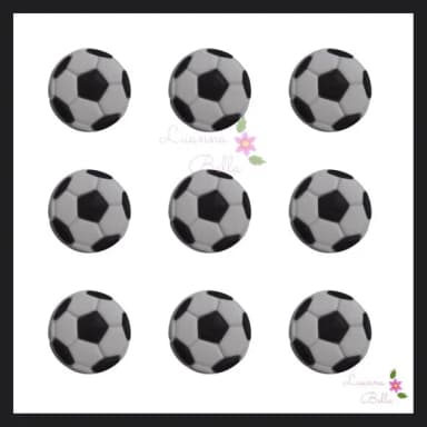 Apliques Emborrachados Bolas de Futebol - Pct c/8 unidades