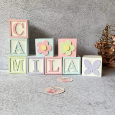 Tons Pastel Cubos 6x6cm Decoração Bebê