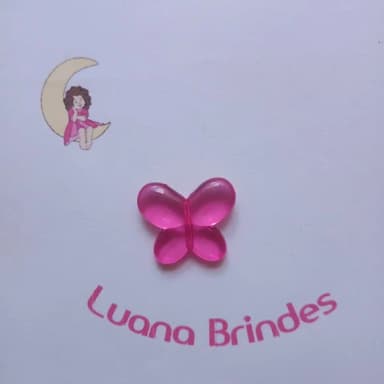 Borboleta Acrilica Pink Passante 2,5cm Pct 15 Unidade