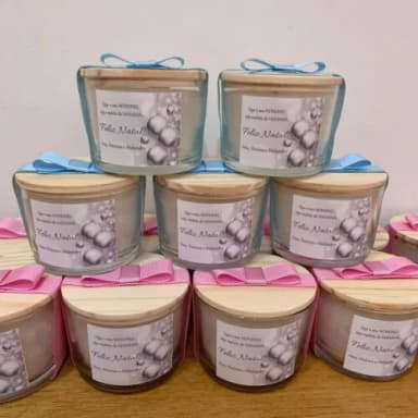 Lembrança Vela Vegetal Aromática Pote Vidro Natal