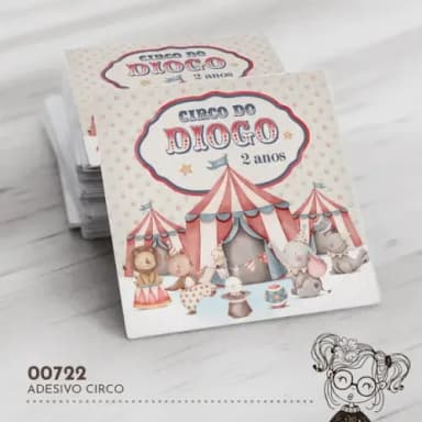 Adesivo Quadrado Circo - 00722