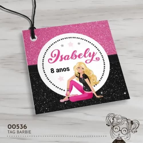 Tag Quadrada Barbie - 00536