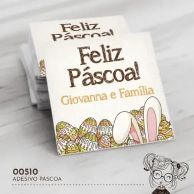 Adesivo Quadrado Páscoa - 00510