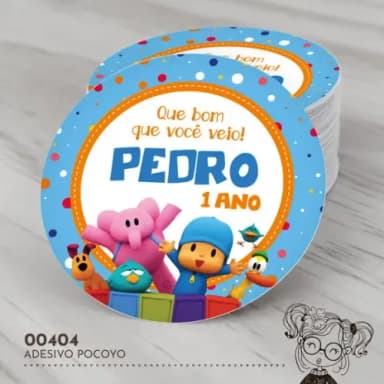 Adesivo Redondo Pocoyo - 00404