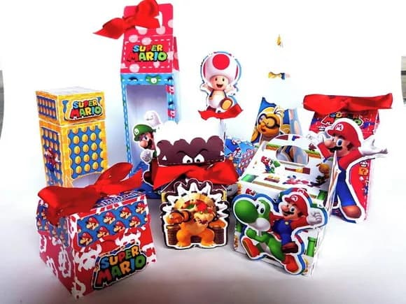 Kit 45 Lembrancinhas Mario Bros