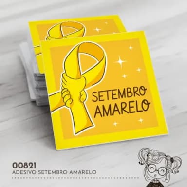 Adesivo Quadrado Setembro Amarelo - 00821