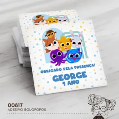 Adesivo Quadrado Bolofofos - 00817