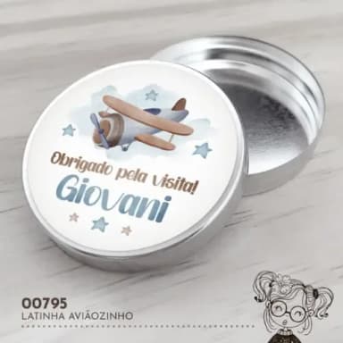 Latinha Adesivada Aviãozinho - 00795