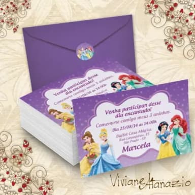 Convite Princesas Disney - 00150
