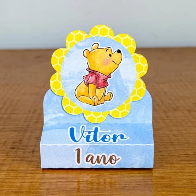 PEGUE E MONTE - Porta Bis Duplo Personalizados URSINHO POOH - Decoração de Festa | Lembrancinhas | Aniversário | Personalizados